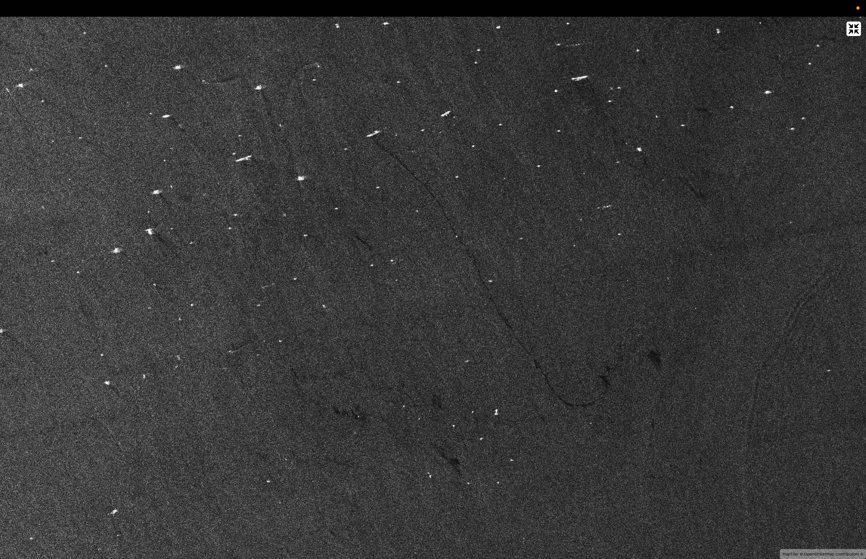 Raw SAR satellite image of an ocean surface before AI processing